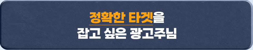정확한 타겟을 잡고 싶은 광고주님